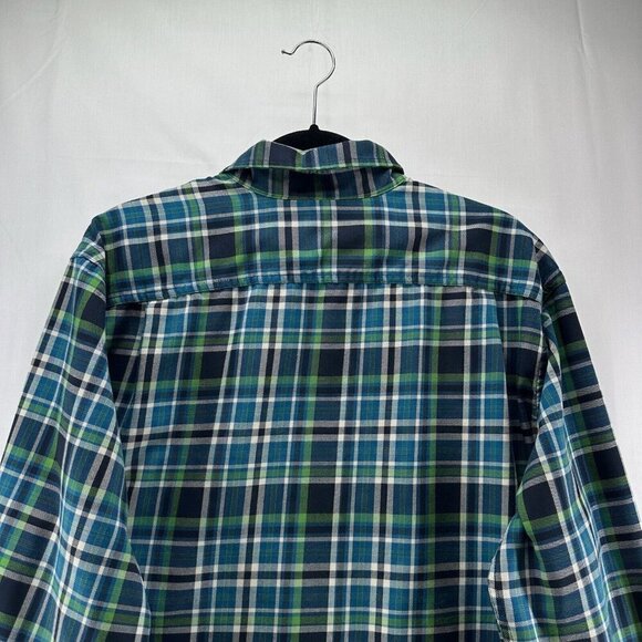 Eddie Bauer Shirt Mens Size L Tartan Plaid Utility Button Down Long Sleeve Green - Picture 5 of 11